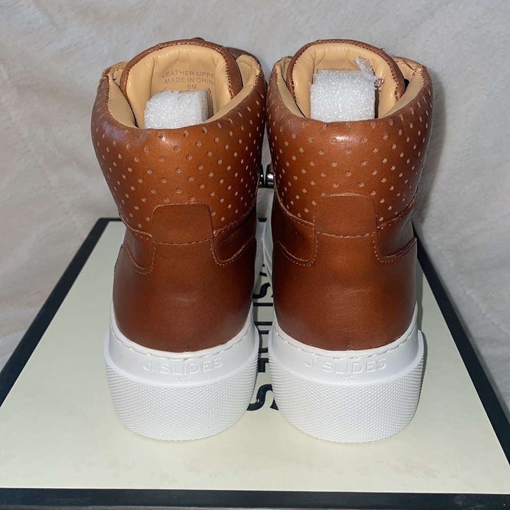 NWT J/SLIDES ADELE Tan Leather Casual Boot Sneaker - Picture 11 of 16